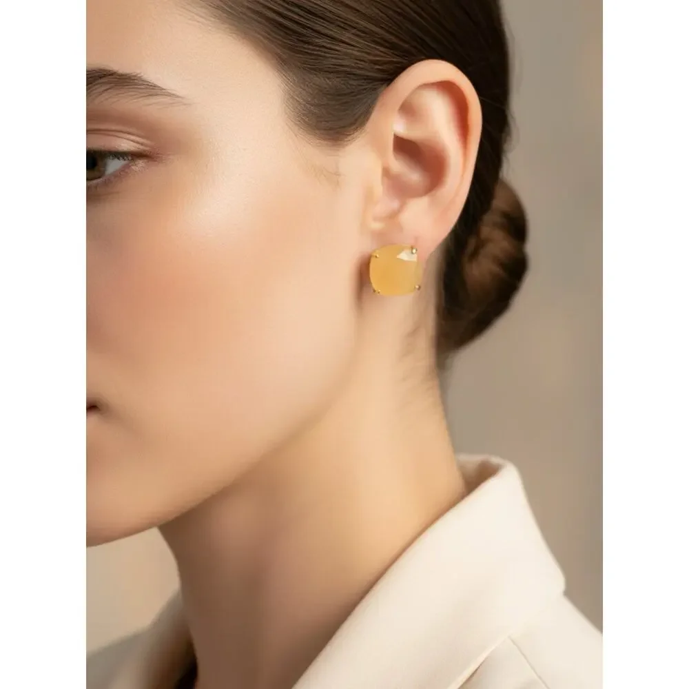 Kate Spade 0.5 Inch Cushion Stud Earrings Gold Tone